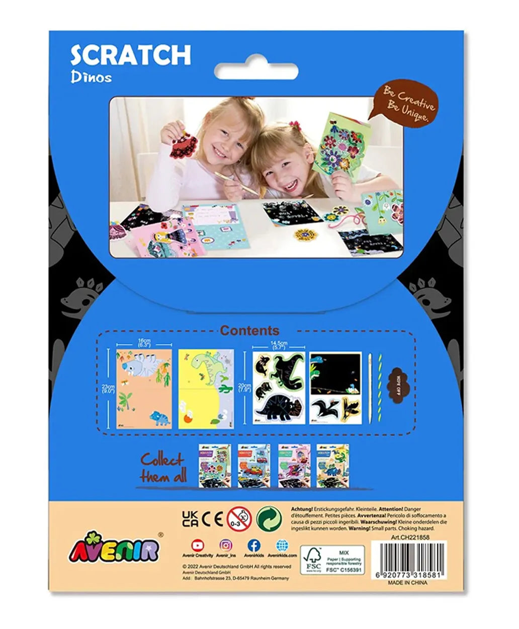 Avenir Scratch Greeting Cards Set - Dinos - Laadlee