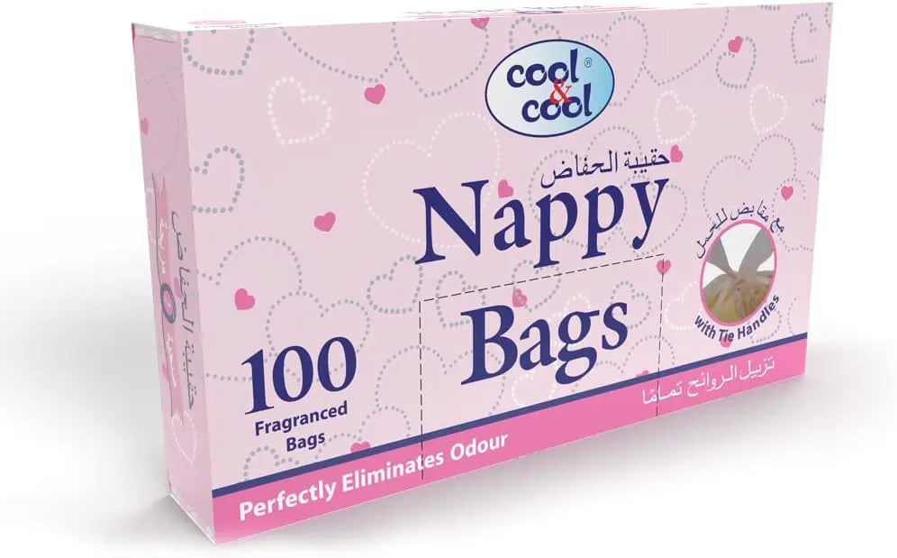 Cool & Cool Nappy Bags 250pcs With Baby Washing Gel 100ml - Combo Pack