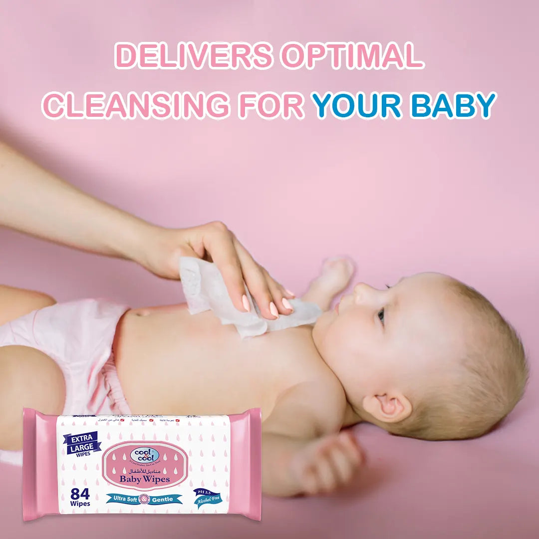 Cool & Cool Baby Wipes Extra Large - 84pcs