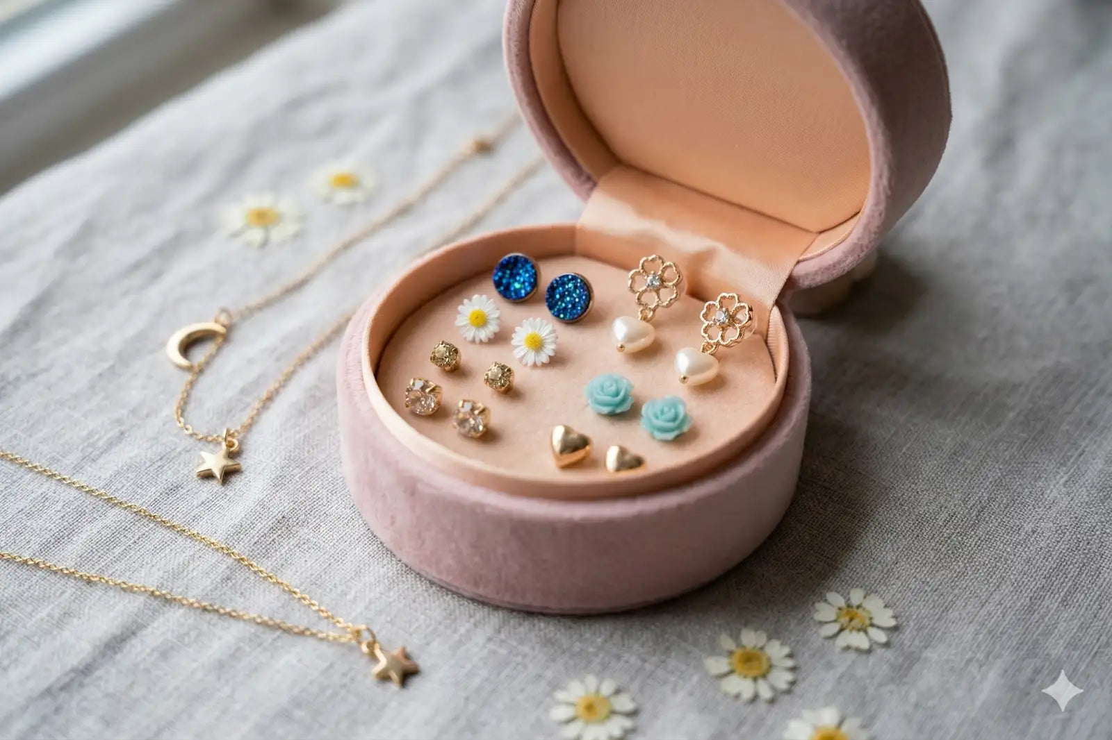 little-luxuries-blue-gold-sparkle-stud-set-4