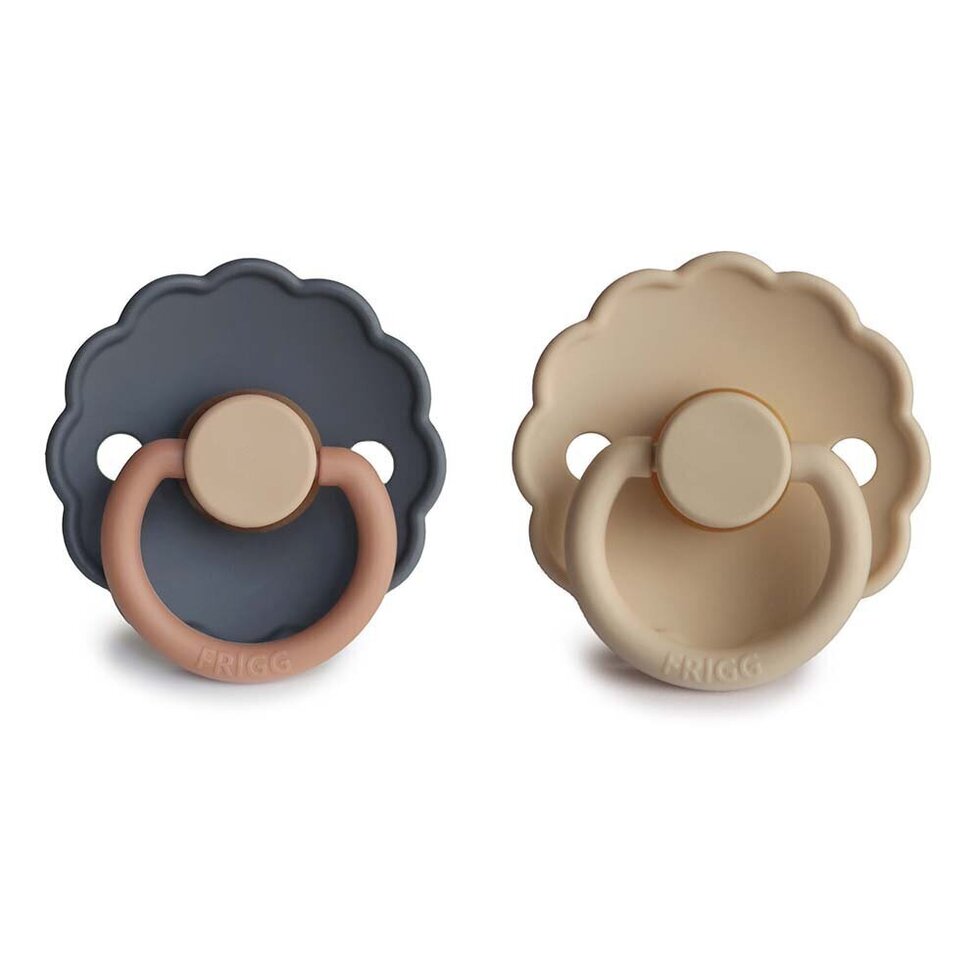 Frigg Daisy Silicone Baby Pacifier 0-6M, 2Pack, Aurora/Croissant - Size 1 - Laadlee