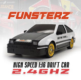 Funsterz Drift Series 1:16 Scale 4WD Remote Control  Drifting Storm Edition Car - White
