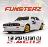 Funsterz 2.4GHz Drift Series 1:16 Scale 4WD Remote Control Car - White