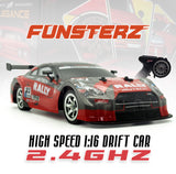 Funsterz Drift Series 1:16 Scale 4WD Remote Control  Car - Red
