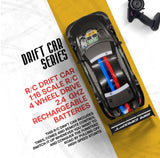 Funsterz Drift Series 1:16 Scale 4WD Remote Control  GT Racing Edition Car - Black