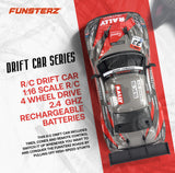 Funsterz Drift Series 1:16 Scale 4WD Remote Control  Car - Red
