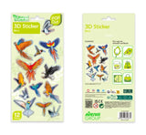 Avenir Natural Creation 3D Bird Stickers – 12 Puffy Decorative Stickers