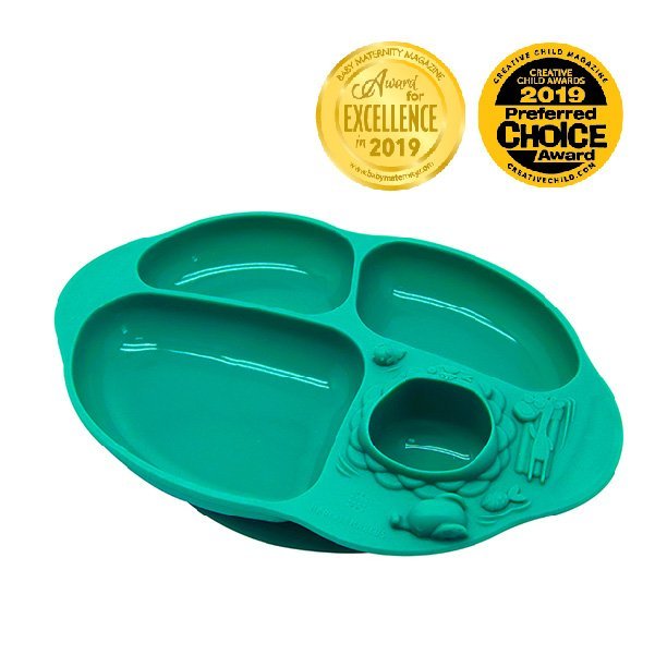 Marcus & Marcus - Silicone Yummy Dips Suction Divided Plate - Ollie - Laadlee