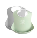 Babybjorn Baby Bib - Pack of 2 - Grey / Powder Green