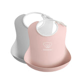 Babybjorn Baby Bib - Pack of 2 - Grey / Powder Pink