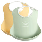 Babybjorn Baby Bib - Pack of 2 - Powder Yellow / Powder Green