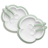 Babybjorn Baby plate, spoon, fork Set - Powder Green (Pack of 2)