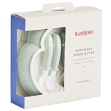Babybjorn Baby plate, spoon, fork Set - Powder Green (Pack of 2)