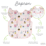 BapronBaby Feeding Bib - Pink Ice Cream Flutter