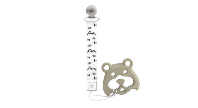 Malarkey Kids Teether Tether And Teether - Bear Mountain And Bear - Laadlee