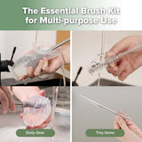 Haakaa Silicone Double Ended Cleaning Brush Set - Suva Grey