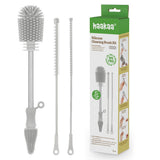 Haakaa Silicone Double Ended Cleaning Brush Set - Suva Grey