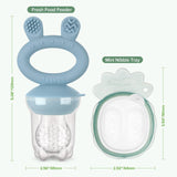 Haakaa Fresh Food Feeder Teether + Freeze Tray - Sky Blue