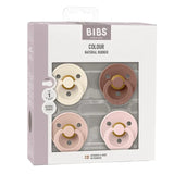 BIBS  Colour Round Latex  Pacifier Size 1 Ivory Blush Woodchuck Blossom (Pack of 4)