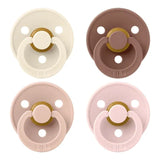 BIBS  Colour Round Latex  Pacifier Size 1 Ivory Blush Woodchuck Blossom (Pack of 4)