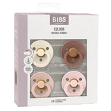BIBS Colour Round Latex Pacifier Size 2 - Ivory Blush Woodchuck Blossom (Pack Of 4)