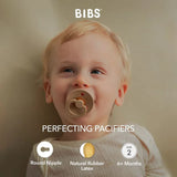 BIBS Colour Round Latex Pacifier Size 2 - Ivory Sand Vanilla Dark Oak (Pack Of 4)