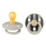 BIBS Studio Colour Round Latex Pacifier Size 1 - Sand Mix (Pack Of 2)