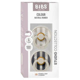 BIBS Studio Colour Round Latex Pacifier Size 1 - Sand Mix (Pack Of 2)