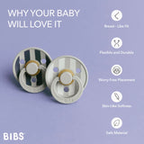 BIBS Studio Colour Round Latex Pacifier Size 1 - Sand Mix (Pack Of 2)