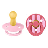 BIBS Studio Colour Round Latex Pacifier Size 2 - Baby Pink Coral Mix (Pack Of 2)