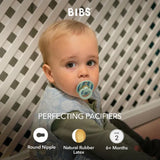 BIBS Studio Colour Round Latex Pacifier Size 2 - Nordic Mint Petrol Mix (Pack Of 2)