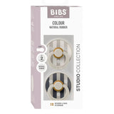 BIBS Studio Colour Round Latex Pacifier Size 2 - Sand Mix (Pack Of 2)
