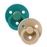 BIBS Colour Latex Size 2 Pacifier - Taupe/Scuba (Pack of 2)