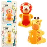 Flipper Fun Animal Kids Toothbrush With Holder Giraffe & Lion - Pack of 2