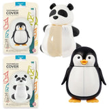 Flipper Fun Animal Kids Toothbrush With Holder Panda & Pengiun - Pack of 2