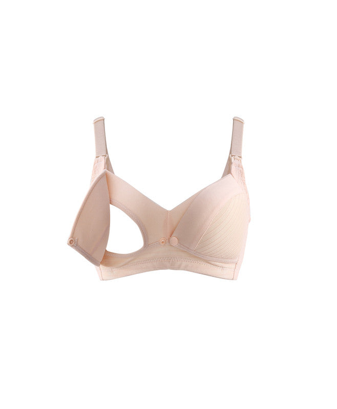 Okus Comfy Cotton Maternity & Nursing Bra - Beige - Laadlee