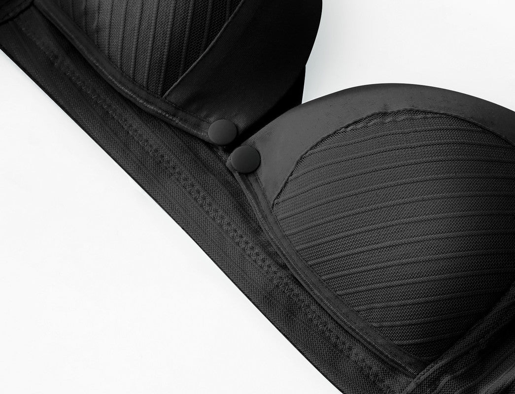 Okus Comfy Cotton Maternity & Nursing Bra - Black - Laadlee