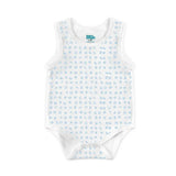 Babies Basic Alphabet Printed Sleeveless Romper Bodysuit- Set of 3