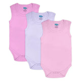 Babies Basic Sleeveless Bodysuit - Pink/ Lavender/ Light Pink - Set of 3