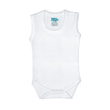 Babies Basic Sleeveless Plain Bodysuit - White - Set of 3