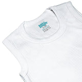 Babies Basic Combed Cotton Sleeveless Striped Bodysuit - White - Set of 3