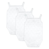 Babies Basic Sleeveless Printed Bodysuit - White - Set of 3