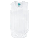 Babies Basic Sleeveless Striped Bodysuit - White - Set of 3