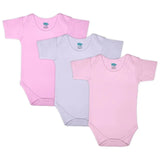 Babies Basic Short Sleeves Bodysuit - Pink/ Lavender/ Light Pink - Set of 3