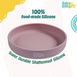 Babies Basic Silicone Feeding Plate with Suction - Blush
