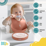 Babies Basic Silicone Feeding Plate with Suction - Brown