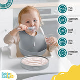 Babies Basic Silicone Feeding Plate with Suction - Gray