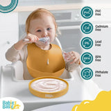 Babies Basic Silicone Feeding Plate with Suction - Yellow