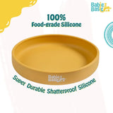 Babies Basic Silicone Feeding Plate with Suction - Yellow