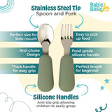 Babies Basic Silicone Feeding Set - Green